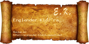 Englender Klára névjegykártya